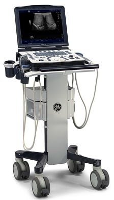 GE Logiq V2 Ultrasound Machine Cart GE Logiq V2 Ultrasound with optional cart
